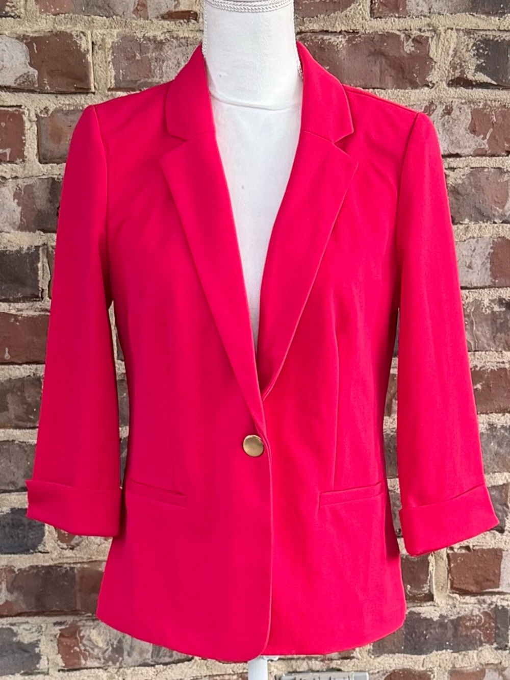 🦋 New York Clothing Co  Bright Pink Single-Button  Blazer